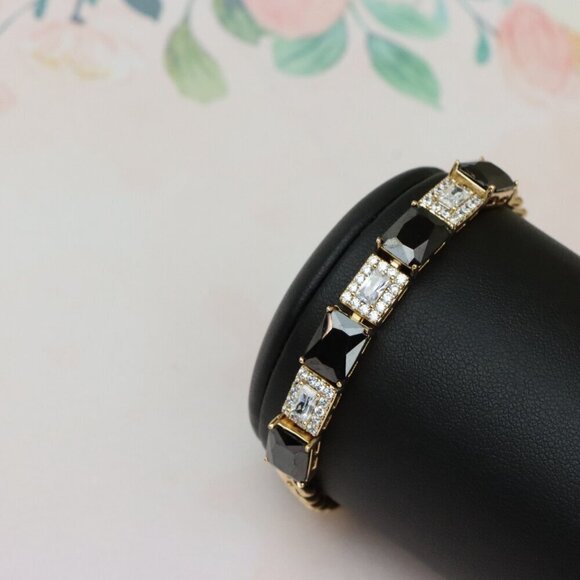 Rose Gold Bracelet with Black and White Stones, XPBL0685 - Picture 9 of 12